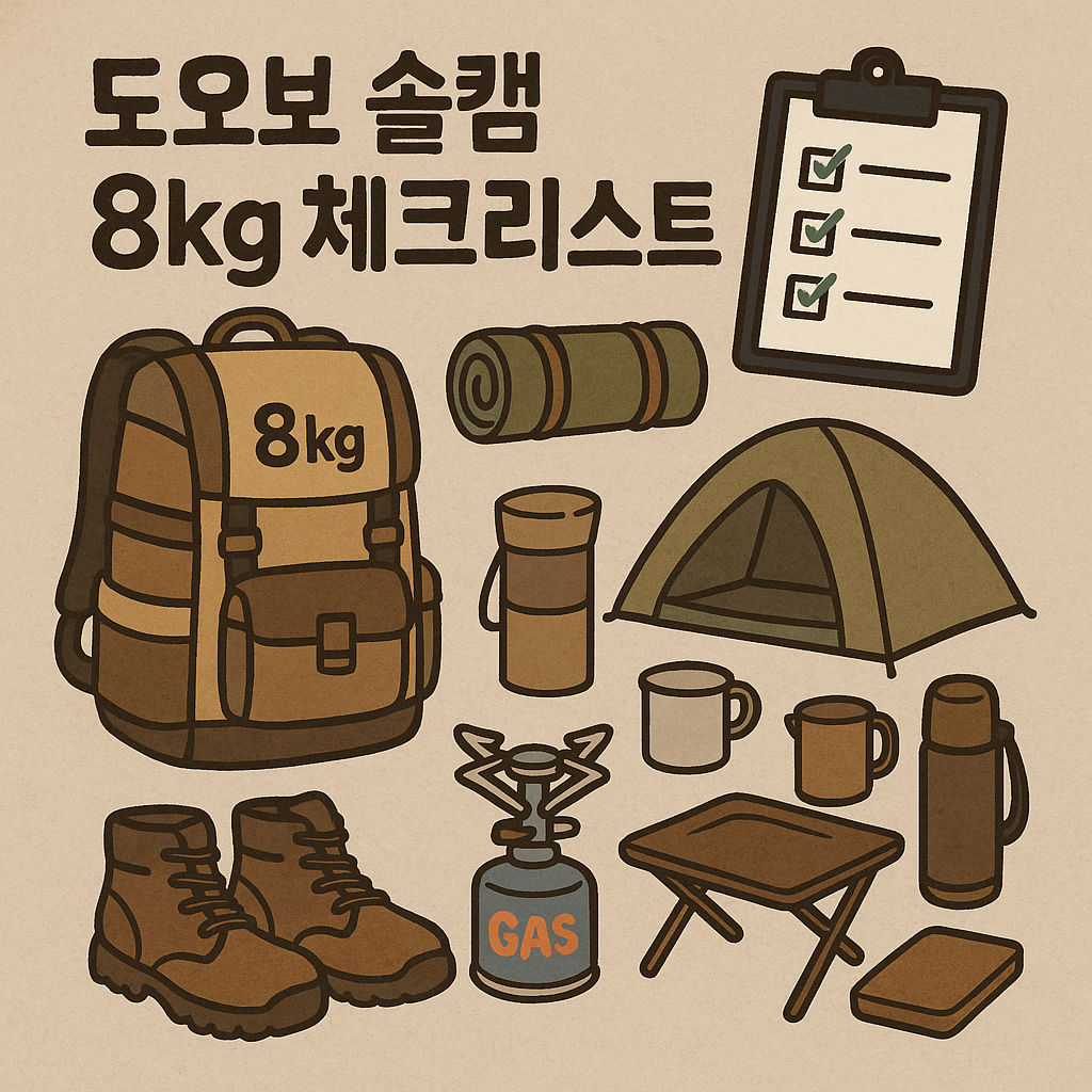 도보 솔캠 8kg 체크리스트